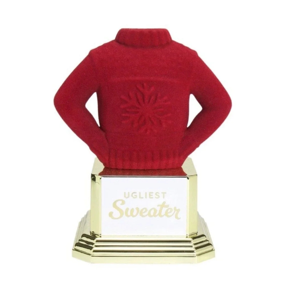 Paper Riot Co Ugly Sweater Trophy Red Snowflake‎ Holiday Party Award